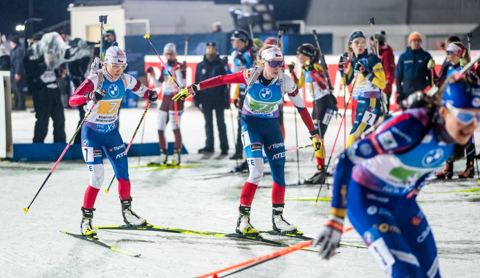 Tereza Voborníková a Markéta Davidová, štafeta žen, SP Kontiolahti 2024